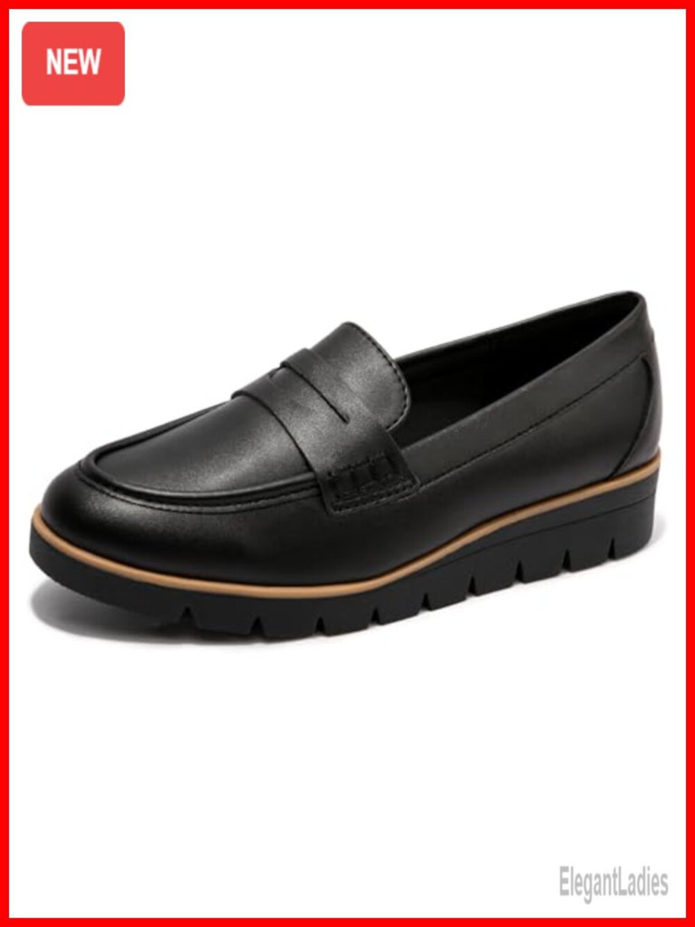 Women's Penny Loafer Slip-Ons PU Leather Comfort Work Shoes